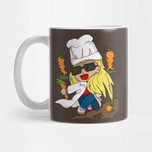 Cartoon Carrot Collecting Chef Mug